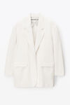 alexander wang oversized blazer in twill denim vintage white