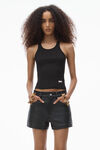 Alexander Wang black high-waist short in primal nappa lambskin leather