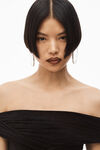 alexander wang off-shoulder mini dress in faux suede black