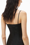 Alexander Wang black fitted minidress in linen chintz