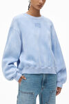 Alexander Wang washed pale blue puff logo sweatshirt in structured terry