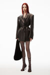 alexander wang robe blazer portefeuille en cuir gras black