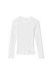 alexander wang long-sleeve tee in ribbed cotton white