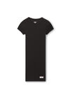 Alexander Wang black short sleeve loungewear dress in ribbed cotton jersey