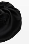 alexander wang crescent small satin handle bag w/debossed logo black