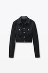 Alexander Wang black ブラック シュランク レザー トラッカージャケット