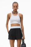 Alexander Wang black pleated shorts in wool tailoring