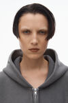 Alexander Wang washed granite oversize star logo-print zip-up hoodie