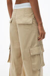 Alexander Wang feather mid-rise cargo rave pants in cotton twill
