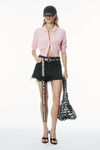 Alexander Wang light pink high-frequency stacked logo cardigan in merino wool
