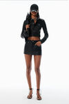 Alexander Wang black black lambskin leather miniskort