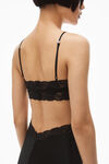 alexander wang lace cutout slip dress in silk charmeuse black
