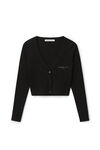 alexander wang cardigan in stretch viscose knit black
