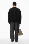 Alexander Wang black logo embroidered oversized sweatshirt in cotton