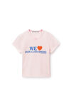Alexander Wang lt pink bleach out “love our customers”字样紧身 t 恤
