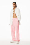 alexander wang 皱褶尼龙透明烫钻运动裤 light pink