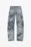 Alexander Wang washed smoke white low-rise flocked jeans with lasered cloud print