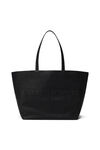 Black Leather Punch Tote
