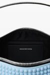 Alexander Wang chambray blue heiress flex bag in neoprene with 3d spikes