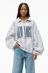 alexander wang ny puff graphic sweatshirt in terry light heather grey