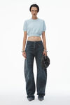 Alexander Wang ariel blue maglia a coste in ciniglia