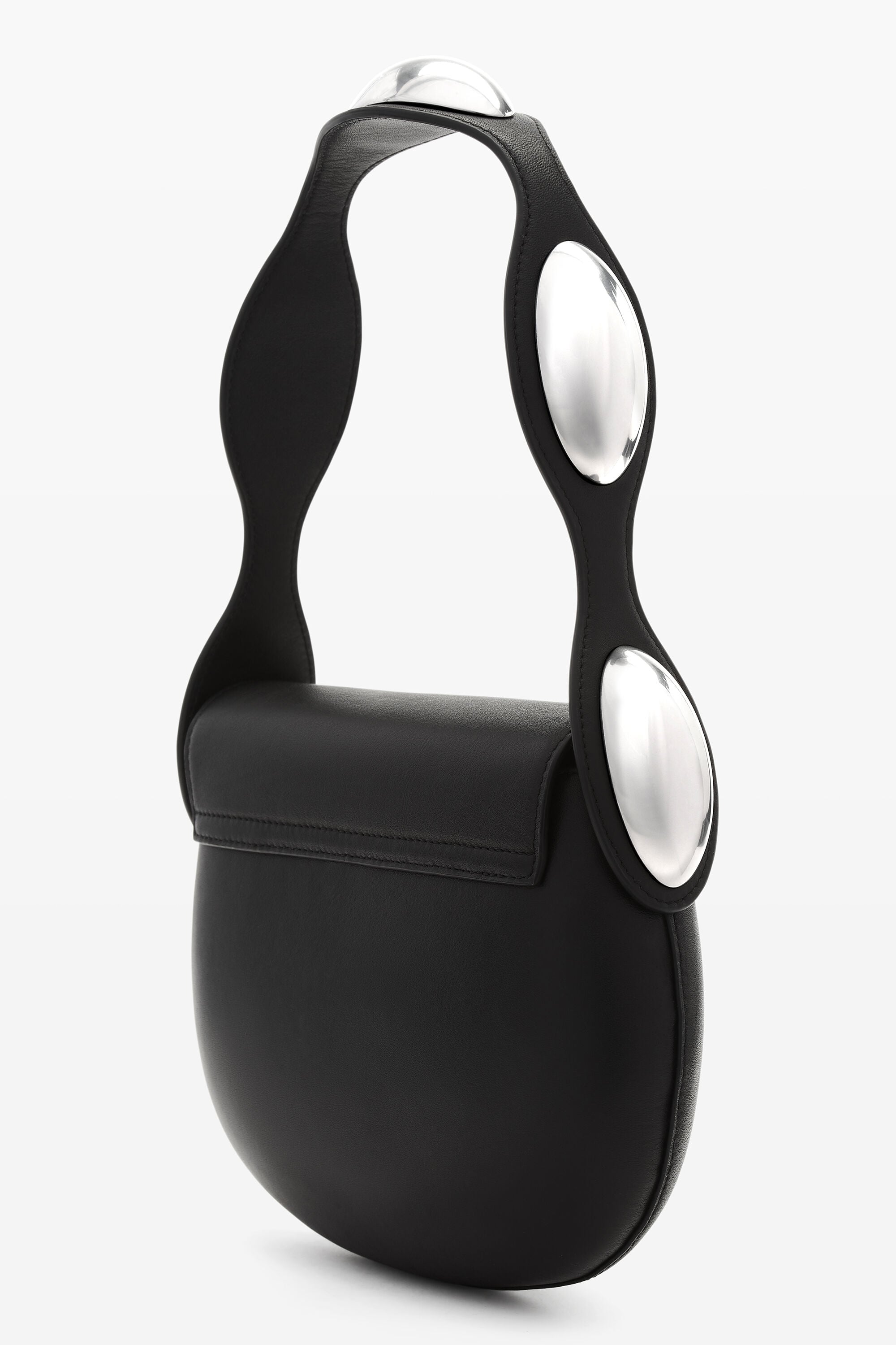 DOME SMALL SHOULDER BAG IN SMOOTH COW LEATHER in BLACK 