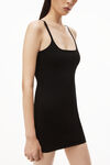 alexander wang tank dress in stretch viscose knit black