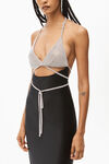 alexander wang crystal bikini gown in silk charmeuse black
