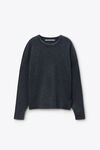 Alexander Wang dark grey melange crewneck pullover in stretch wool cotton