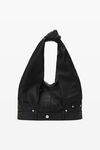 alexander wang small hobo bag in moto leather black