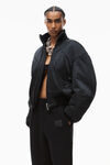 alexander wang 发泡徽标装饰硬挺毛圈布运动裤  black
