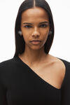 Alexander Wang black asymmetric long-sleeve bodycon midi dress