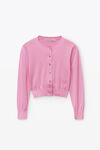 alexander wang 超细美利奴羊毛徽标短款开衫 candy pink