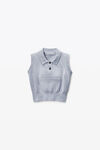 Alexander Wang washed grey grey cotton-blend chenille logo polo