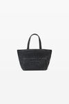 Alexander Wang grey aged petit cabas punch en denim de coton