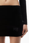 Alexander Wang black 雪尼尔压纹徽标装饰迷你裙