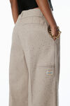 Alexander Wang khaki crystal hotfix workwear-inspired pants