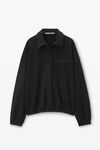 Alexander Wang black puffed logo oversized polo top in cotton