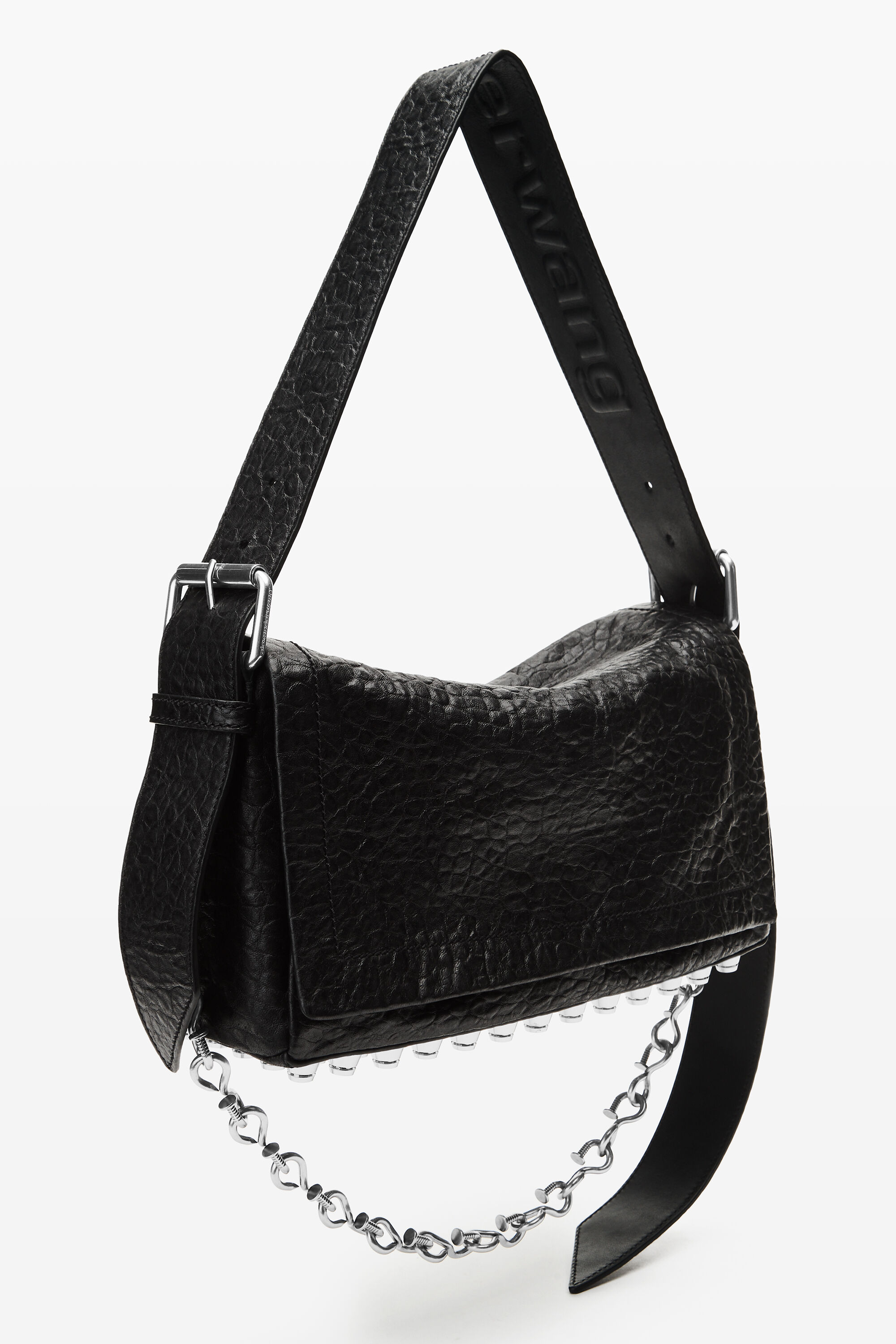 Ricco Medium Flap Bag in BLACK | alexanderwang®