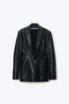 Alexander Wang black tailored leather blazer in leather