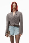 alexander wang bite shorts in pebble bleach denim bleach
