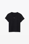 alexander wang 发泡徽标装饰棉质平纹针织短款 t 恤  black
