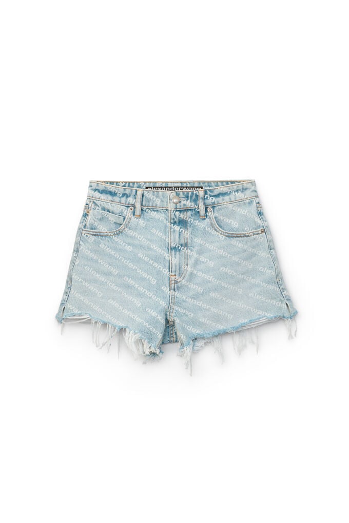Alexander Wang Bite High Waisted Denim Shorts In Nude