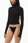 alexander wang long sleeve turtleneck in bodycon nylon black