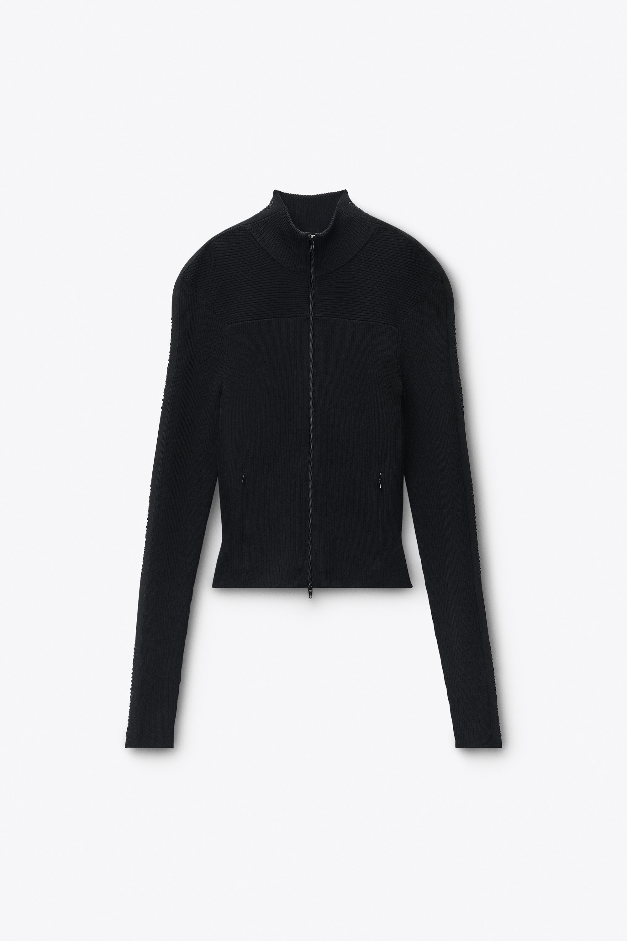 Debossed Logo Fitted Jacket in BLACK | alexanderwang®
