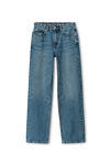 alexander wang ez mid-rise straight-leg jean in denim vintage medium indigo