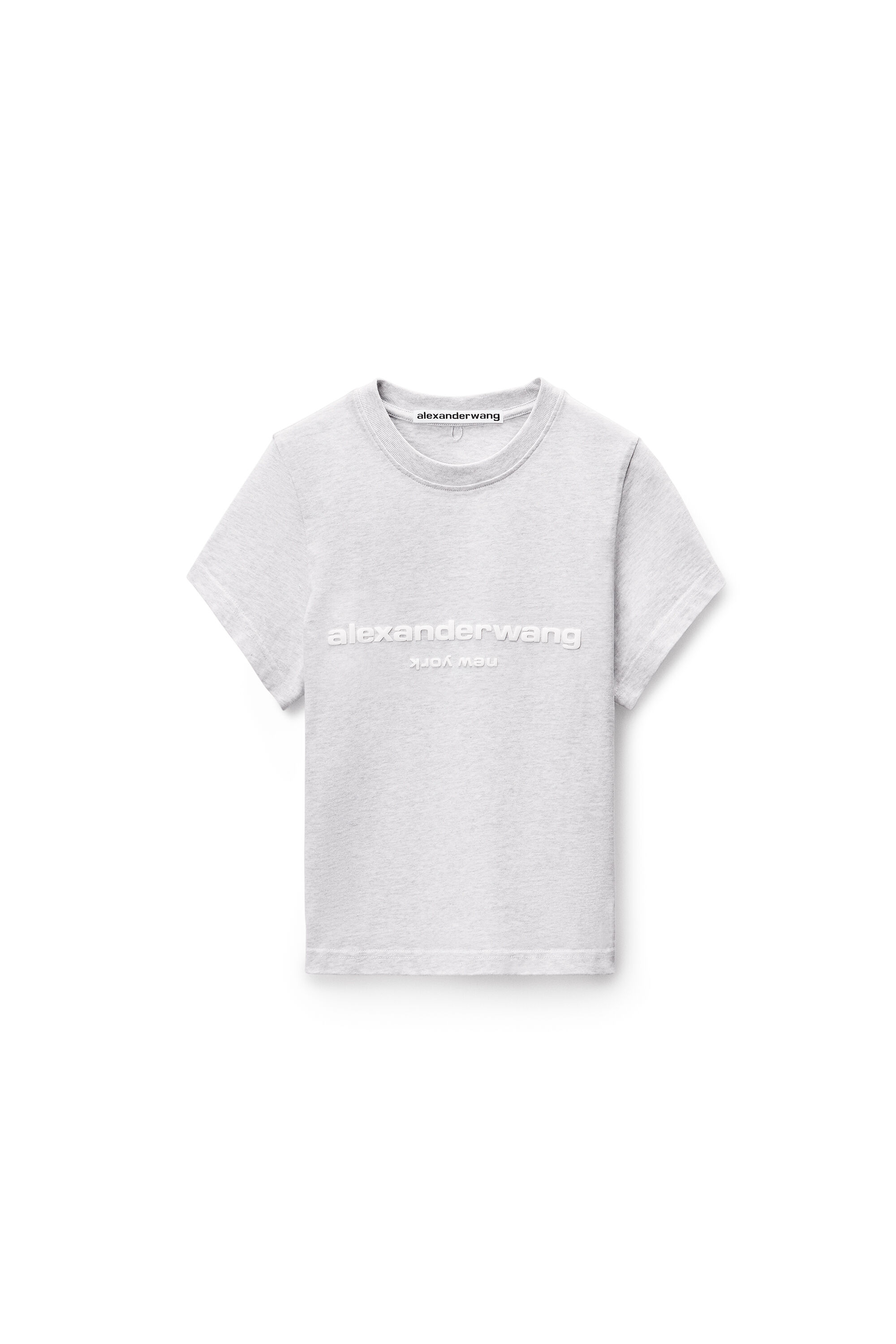 Puff Logo Baby Tee in LIGHT HEATHER GREY | alexanderwang®