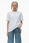 Alexander Wang white t-shirt unisexe en jersey de coton avec logo effet usé
