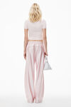 Alexander Wang ballerina pink kurzärmeliges oberteil mit stehkragen und logo