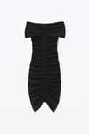 Alexander Wang black off-shoulder ruched dress